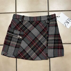NWT Zara Girls Plaid Skirt